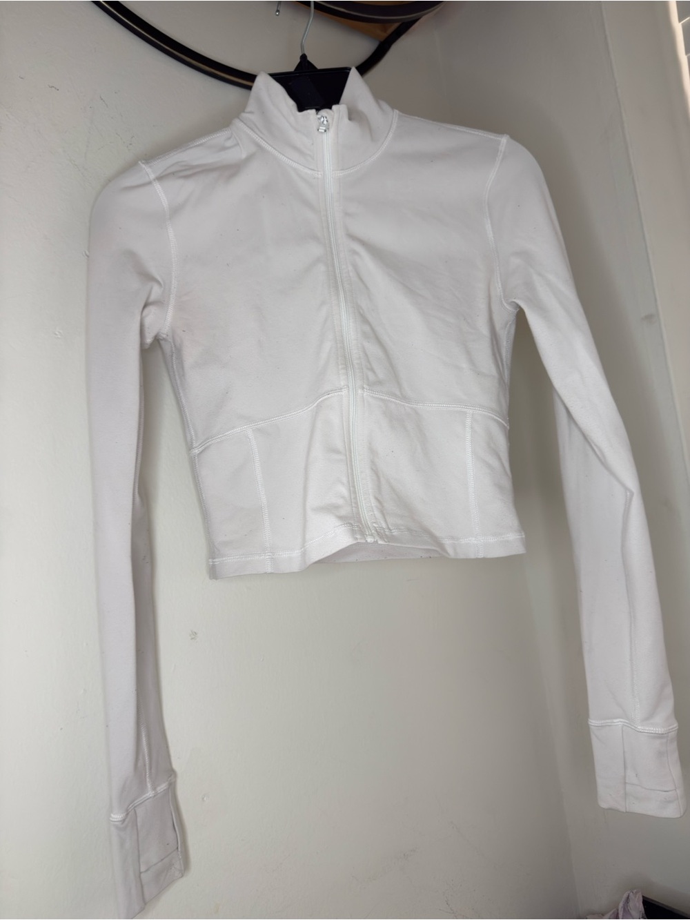 TNA White Cropped Zip-Up Jacket